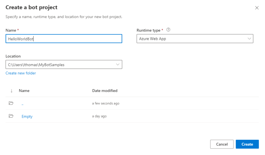 Build a low code chatbot using Bot Framework Composer